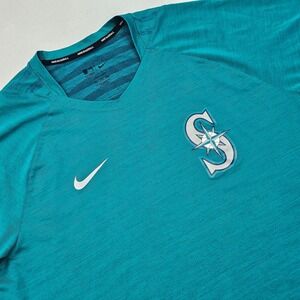 Nike Seattle Mariners Shirt Mens XXL Teal Dri-FIT Authentic Collection MLB